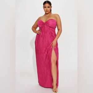 Waikiki Plisse Maxi Dress - Fuchsia